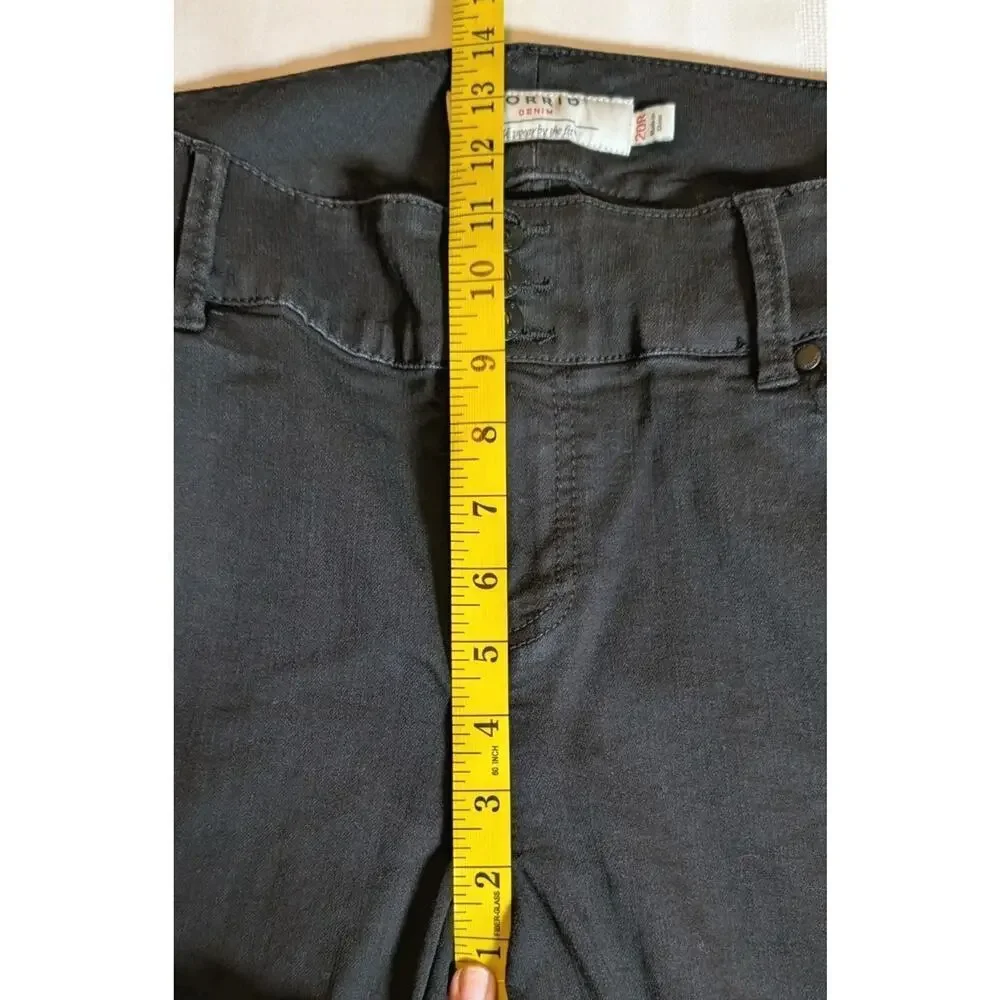 Torrid Black Denim Embroidered Rose Flower Power Stretch Denim Jegging Size 20R - Picture 8 of 10